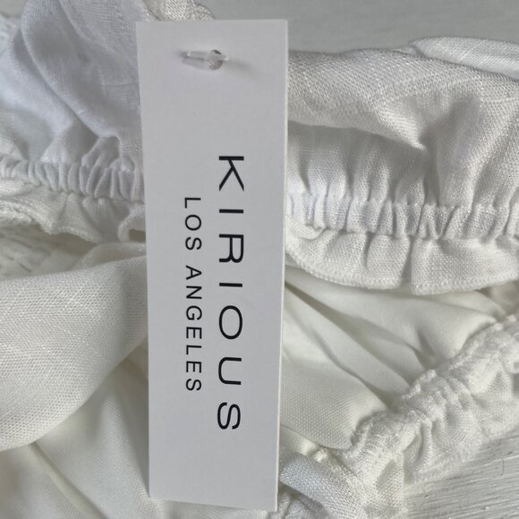 Kirious Smocked Crop Top Womens Large White New - Picture 8 of 8